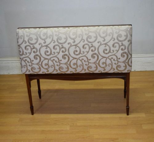 MAHOGANY INLAID PIANO DUET STOOL - ADDITIONAL PHOTO 19
