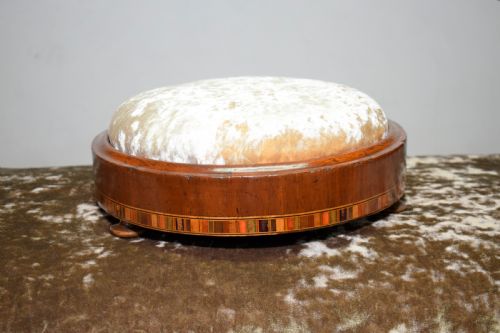VICTORIAN WALNUT INLAID FOOT STOOL - ADDITIONAL PHOTO 1