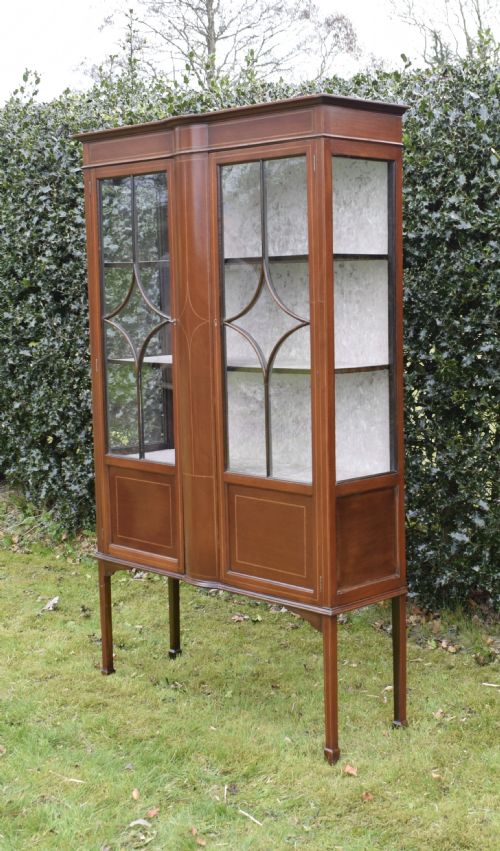 EDWARDIAN MAHOGANY INLAID DISPLAY CABINET - ADDITIONAL PHOTO 2