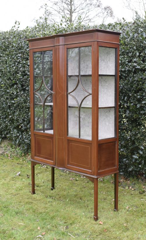 EDWARDIAN MAHOGANY INLAID DISPLAY CABINET - ADDITIONAL PHOTO 3