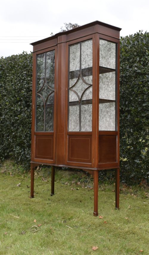 EDWARDIAN MAHOGANY INLAID DISPLAY CABINET - ADDITIONAL PHOTO 5