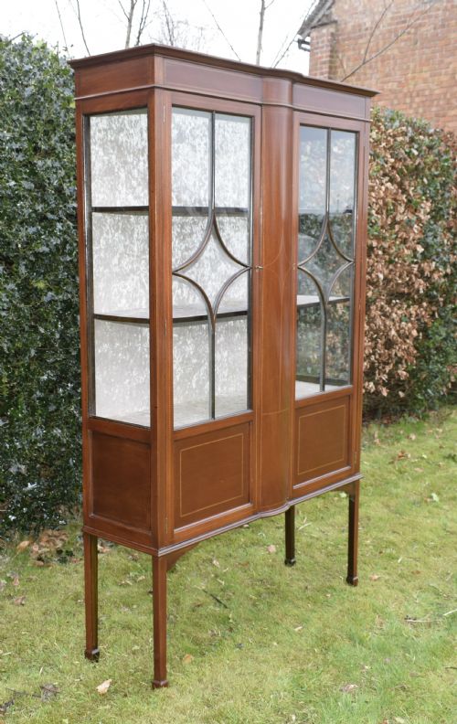 EDWARDIAN MAHOGANY INLAID DISPLAY CABINET - ADDITIONAL PHOTO 7