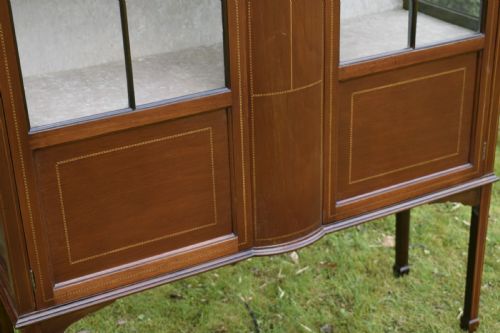 EDWARDIAN MAHOGANY INLAID DISPLAY CABINET - ADDITIONAL PHOTO 11