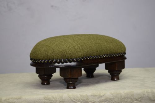 folk art footstool - CATEGORY: ANTIQUE STOOLS - DATED 1890