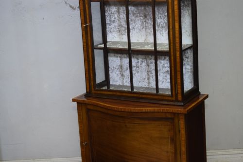 EDWARDIAN MAHOGANY INLAID DISPLAY CABINET - ADDITIONAL PHOTO 9