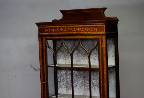 EDWARDIAN MAHOGANY INLAID DISPLAY CABINET - ADDITIONAL PHOTO 10