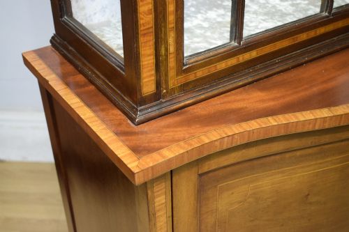 EDWARDIAN MAHOGANY INLAID DISPLAY CABINET - ADDITIONAL PHOTO 16