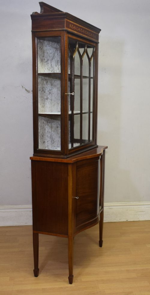 EDWARDIAN MAHOGANY INLAID DISPLAY CABINET - ADDITIONAL PHOTO 25