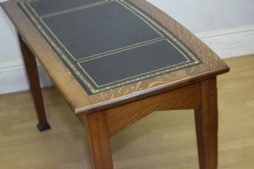 OAK ARTS CRAFTS WRITING TABLE - ADDITIONAL PHOTO 9