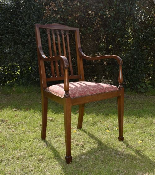 edwardian inlaid armchair - CATEGORY: ANTIQUE CHAIRS - DATED EDWARDIAN