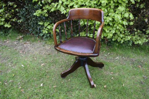 OAK SWIVEL DESK CHAIR - ADDITIONAL PHOTO 4
