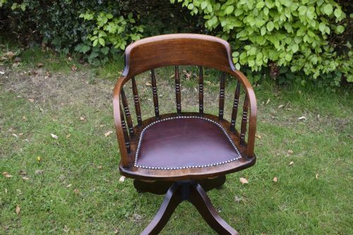OAK SWIVEL DESK CHAIR - ADDITIONAL PHOTO 5