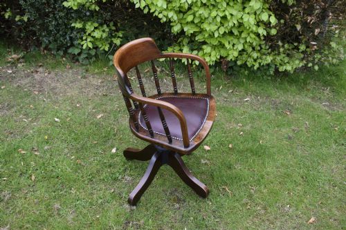 OAK SWIVEL DESK CHAIR - ADDITIONAL PHOTO 8