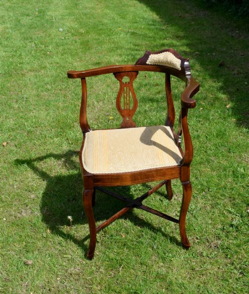 VICTORIAN INLAID CORNER CHAIR - ADDITIONAL PHOTO 6