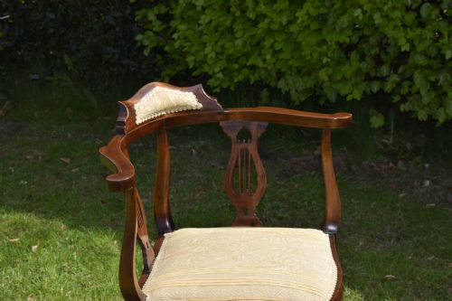VICTORIAN INLAID CORNER CHAIR - ADDITIONAL PHOTO 9