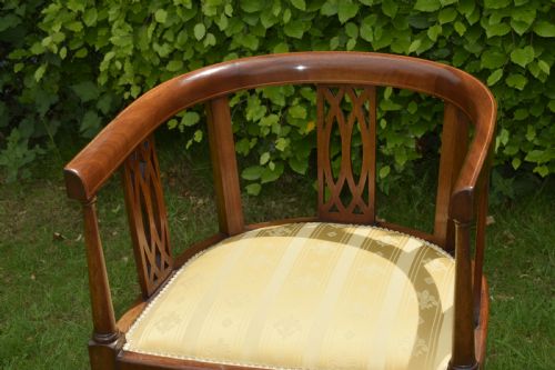 INLAID MAHOGANY TUB CHAIR - ADDITIONAL PHOTO 4