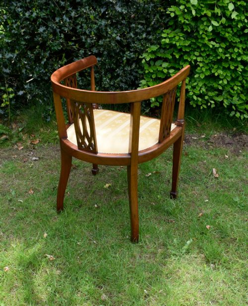INLAID MAHOGANY TUB CHAIR - ADDITIONAL PHOTO 9