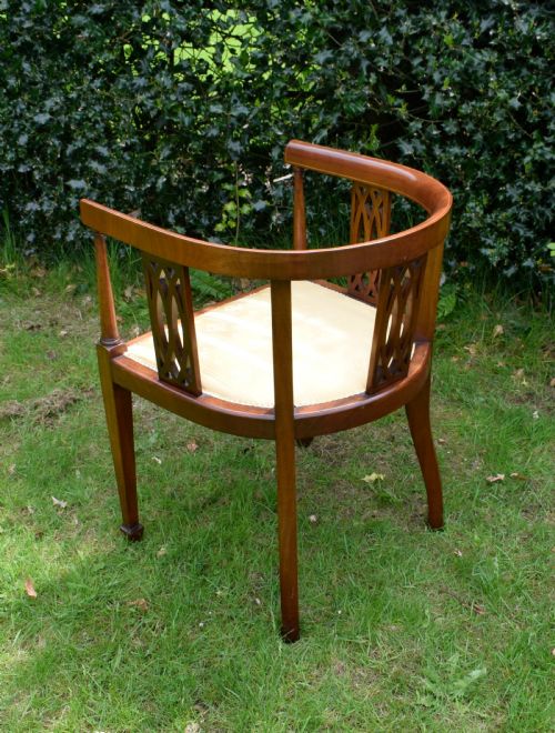 INLAID MAHOGANY TUB CHAIR - ADDITIONAL PHOTO 10