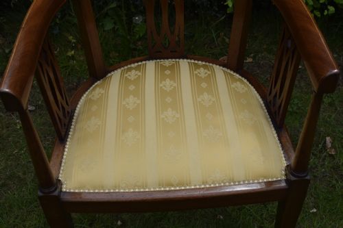 INLAID MAHOGANY TUB CHAIR - ADDITIONAL PHOTO 11