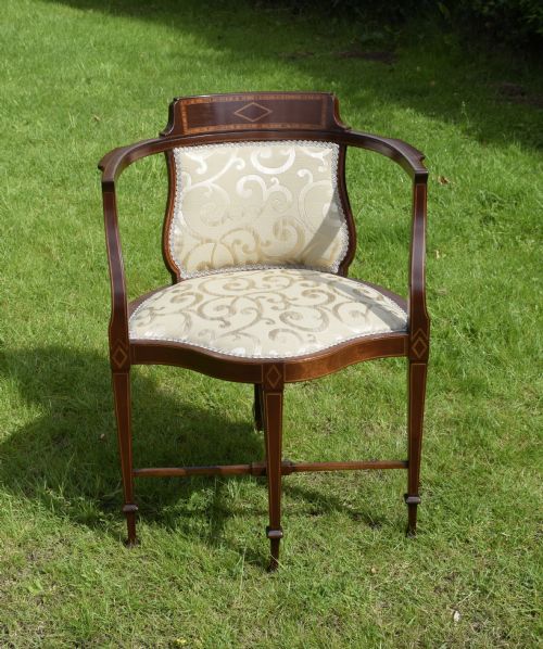 EDWARDIAN INLAID ARMCHAIR - ADDITIONAL PHOTO 25