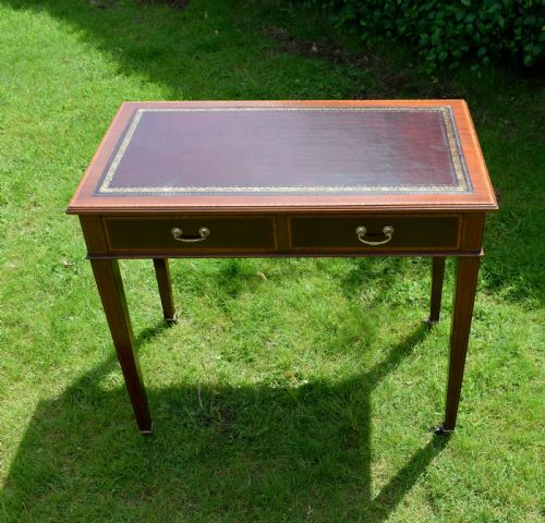 edwardian mahogany inlaid desk - CATEGORY: ANTIQUE DESKS - DATED EDWARDIAN
