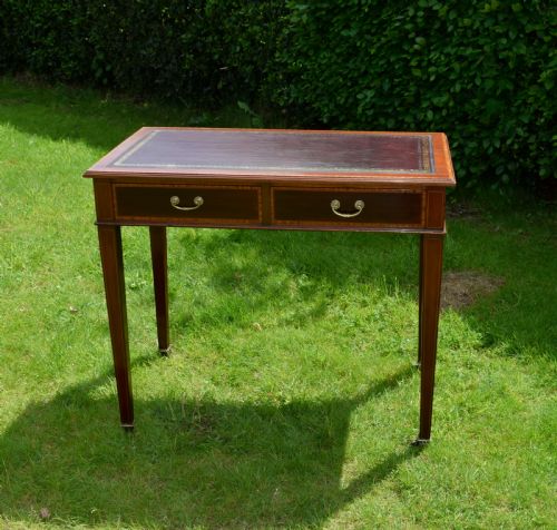 EDWARDIAN MAHOGANY INLAID DESK - ADDITIONAL PHOTO 6