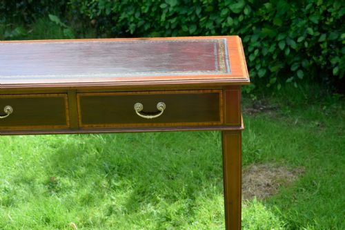 EDWARDIAN MAHOGANY INLAID DESK - ADDITIONAL PHOTO 8