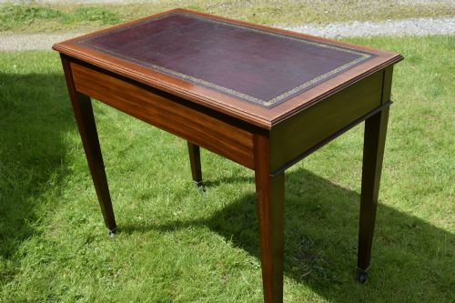 EDWARDIAN MAHOGANY INLAID DESK - ADDITIONAL PHOTO 12