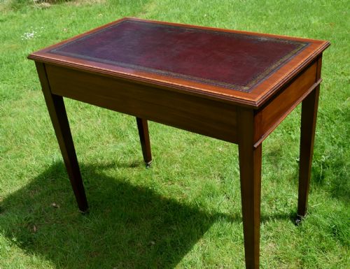 EDWARDIAN MAHOGANY INLAID DESK - ADDITIONAL PHOTO 15