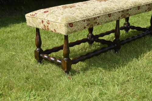 EARLY 20TH CENTURY WINDOW SEAT LARGE CENTRE STOOL - ADDITIONAL PHOTO 9