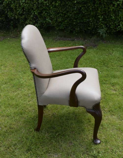 WALNUT LIBRARY ARMCHAIR DESK CHAIR - ADDITIONAL PHOTO 9
