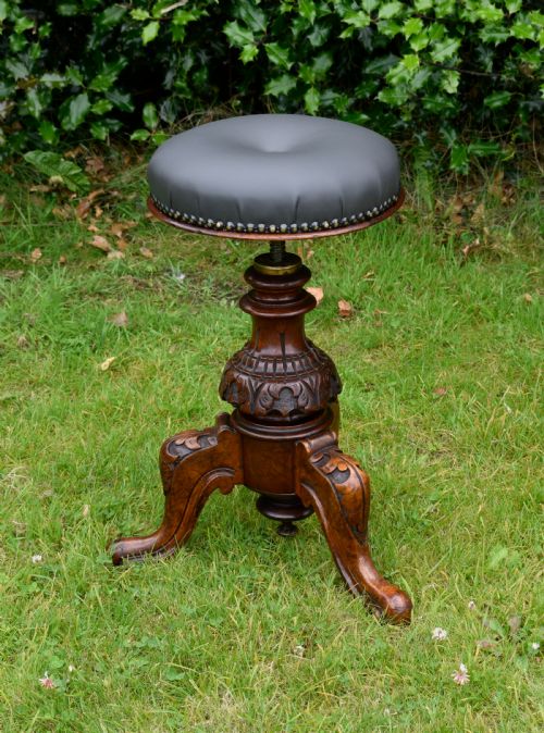 victorian revolving piano stool - CATEGORY: ANTIQUE STOOLS - DATED VICTORIAN