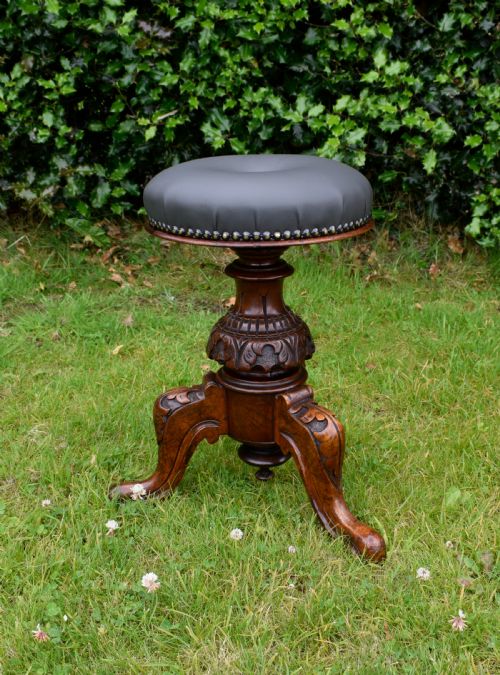 VICTORIAN REVOLVING PIANO STOOL - ADDITIONAL PHOTO 3
