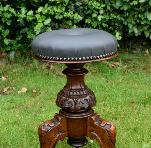 VICTORIAN REVOLVING PIANO STOOL - ADDITIONAL PHOTO 5