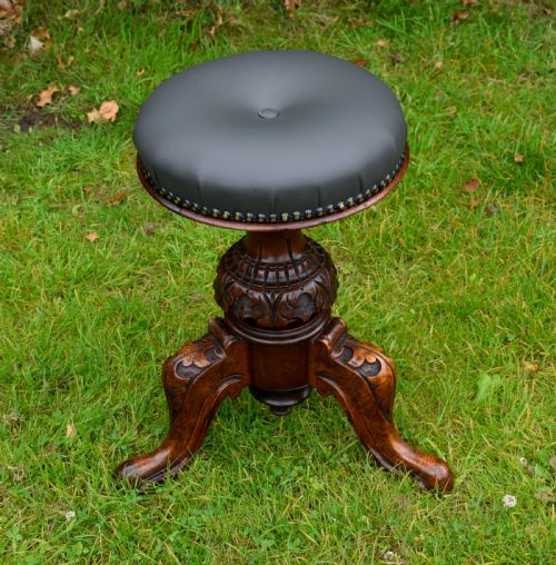 VICTORIAN REVOLVING PIANO STOOL - ADDITIONAL PHOTO 6