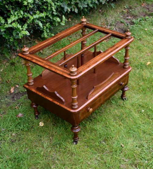 VICTORIAN WALNUT CANTERBURY - ADDITIONAL PHOTO 3