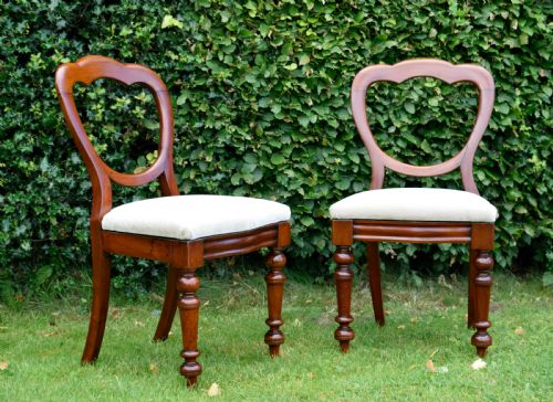 PAIR OF VICTORIAN CROWN BACK CHAIRS - ADDITIONAL PHOTO 4