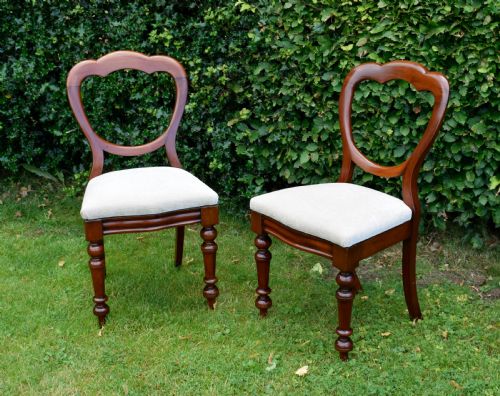 PAIR OF VICTORIAN CROWN BACK CHAIRS - ADDITIONAL PHOTO 5