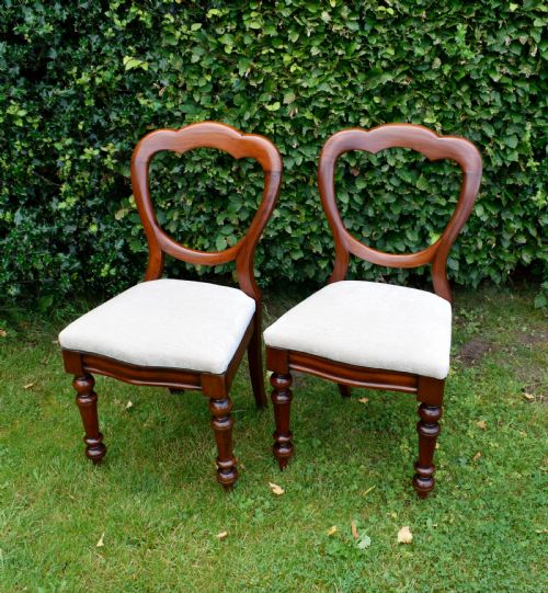 PAIR OF VICTORIAN CROWN BACK CHAIRS - ADDITIONAL PHOTO 8