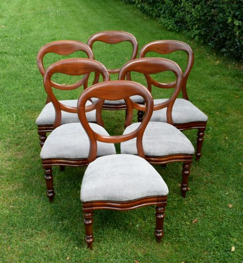 6 VICTORIAN BALLOON BACK DINING CHAIRS - ADDITIONAL PHOTO 3