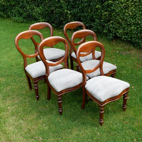 6 VICTORIAN BALLOON BACK DINING CHAIRS - ADDITIONAL PHOTO 4