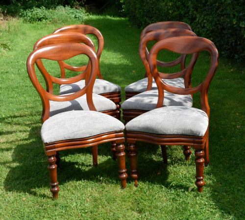 6 VICTORIAN BALLOON BACK DINING CHAIRS - ADDITIONAL PHOTO 7