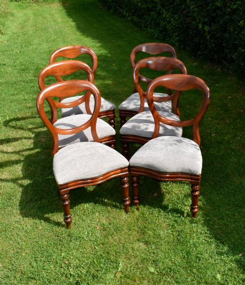 6 VICTORIAN BALLOON BACK DINING CHAIRS - ADDITIONAL PHOTO 9