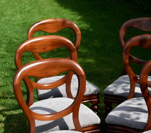 6 VICTORIAN BALLOON BACK DINING CHAIRS - ADDITIONAL PHOTO 10