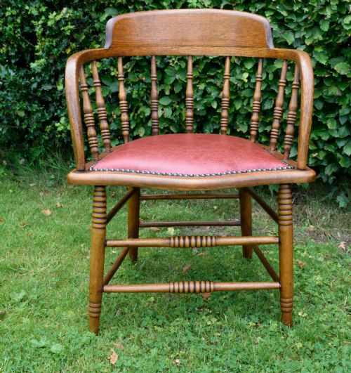 OAK CAPTAIN'S CHAIR DESK CHAIR - ADDITIONAL PHOTO 5