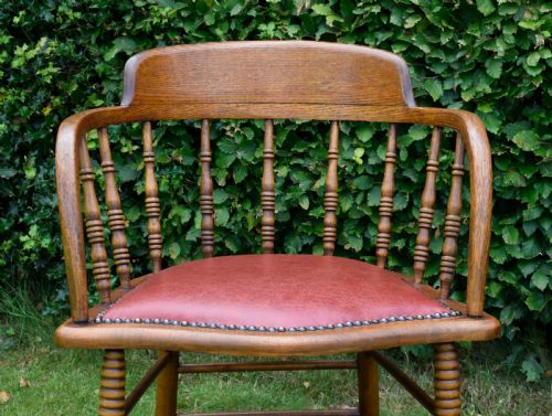 OAK CAPTAIN'S CHAIR DESK CHAIR - ADDITIONAL PHOTO 7
