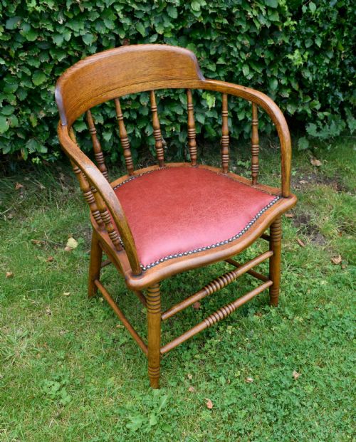 OAK CAPTAIN'S CHAIR DESK CHAIR - ADDITIONAL PHOTO 10