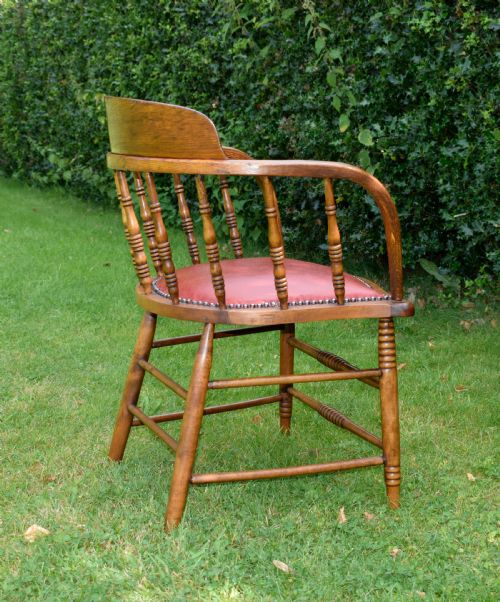 OAK CAPTAIN'S CHAIR DESK CHAIR - ADDITIONAL PHOTO 16