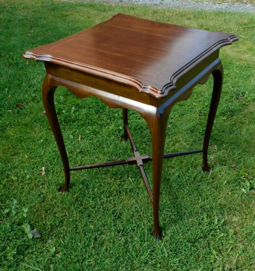 EDWARDIAN MAHOGANY SATINWOOD CENTRE TABLE - ADDITIONAL PHOTO 8