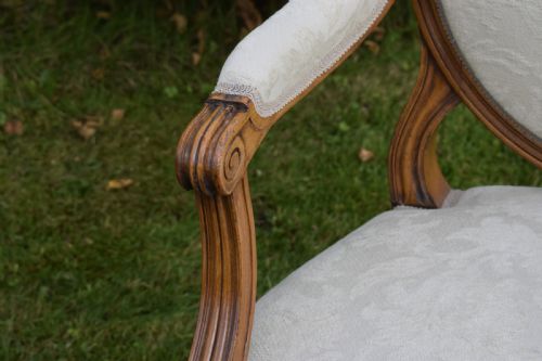 PAIR OF FRENCH FULLY UPHOLSTERED OPEN ARMCHAIRS - ADDITIONAL PHOTO 17